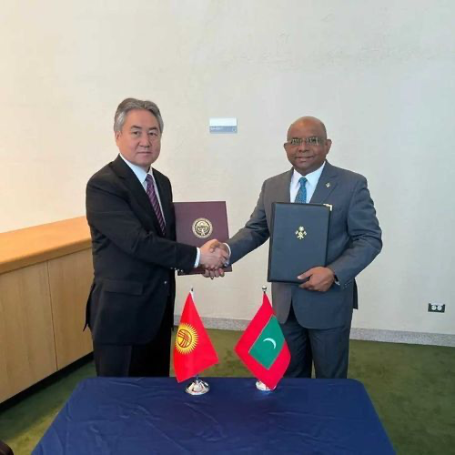 The Ministers of Foreign Affairs of Kyrgyzstan Jeenbek Kulubaev and the Maldives Abdulla Shahid met in New York 